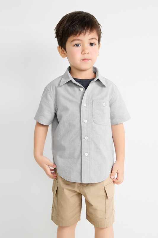牛津短袖襯衫-童