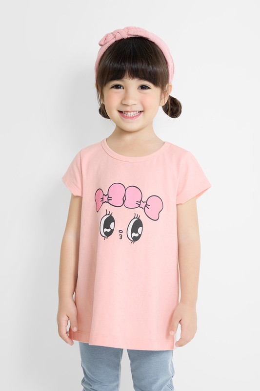 艾絲樂小兔長版印花T恤-01-童