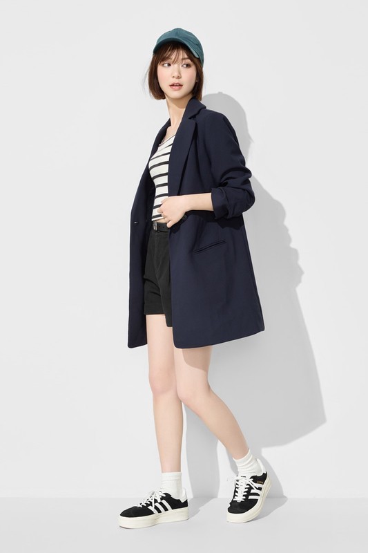 寬長版西裝外套-女