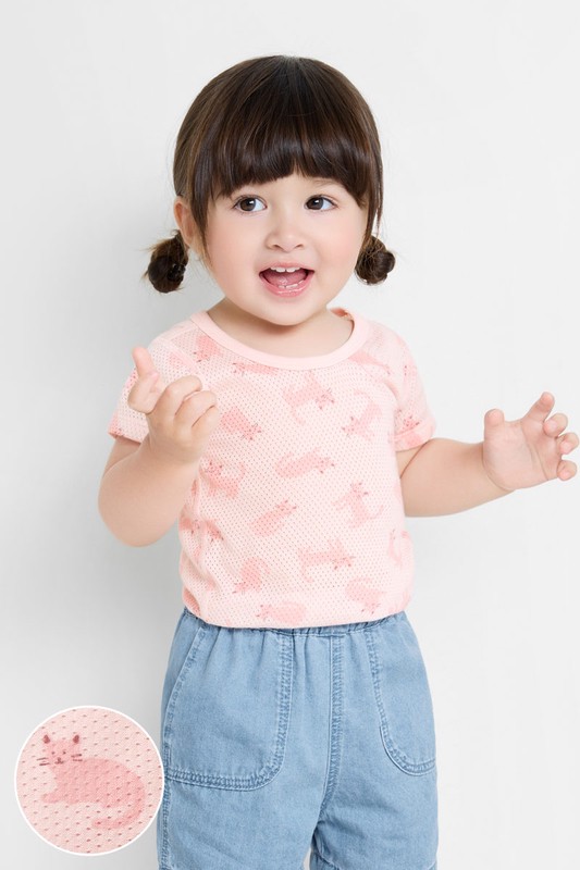 純棉網眼印花T恤(2入)-Baby