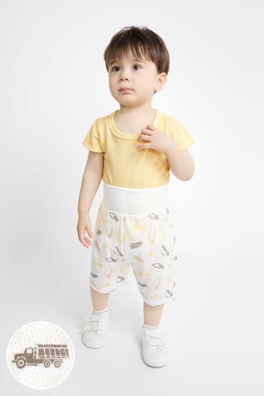 棉質網眼印花高腰褲-Baby