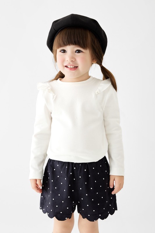棉質羅紋荷葉造型上衣-童