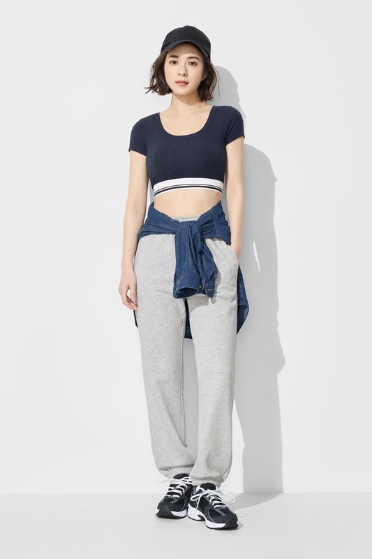 毛圈寬鬆束口長褲-女