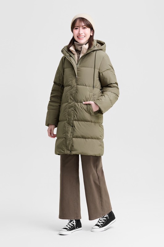 極暖羽絨長版外套-女
