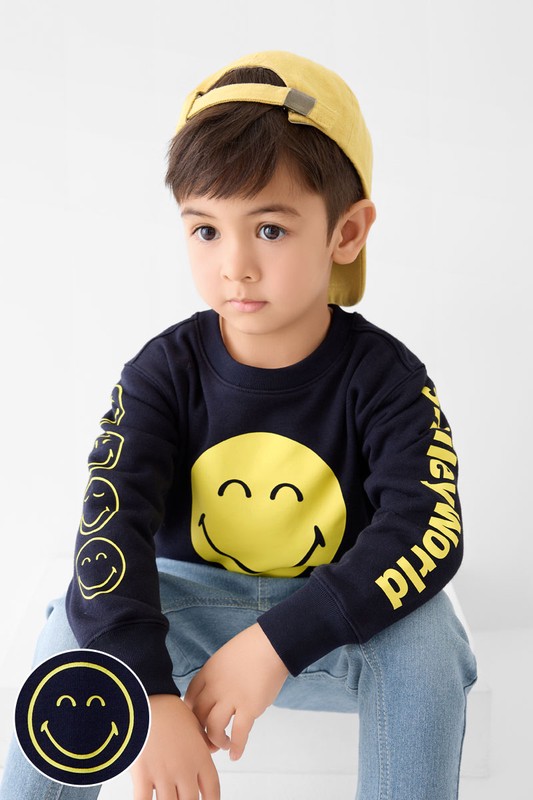 SmileyWorld®毛圈印花圓領衫-01-童