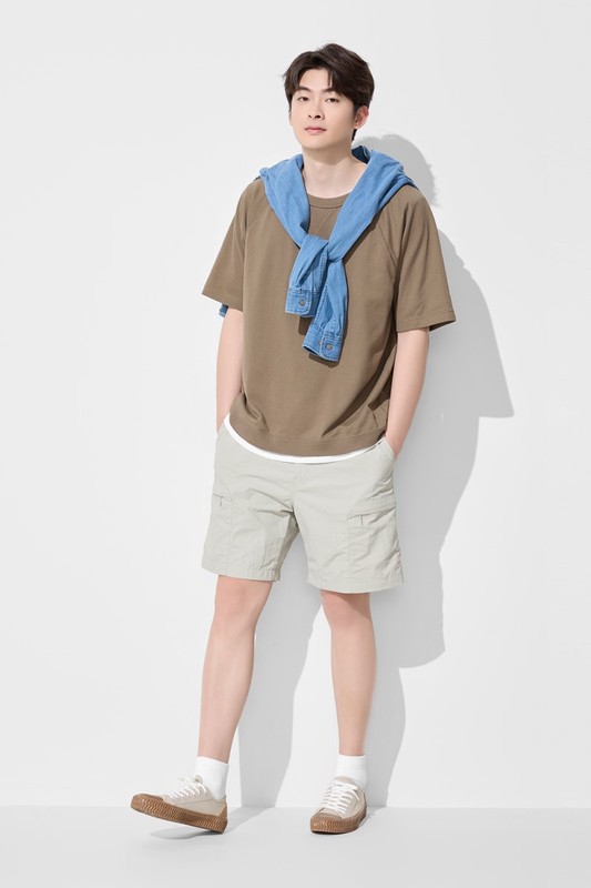 粗紡寬版拉克蘭袖T恤-男