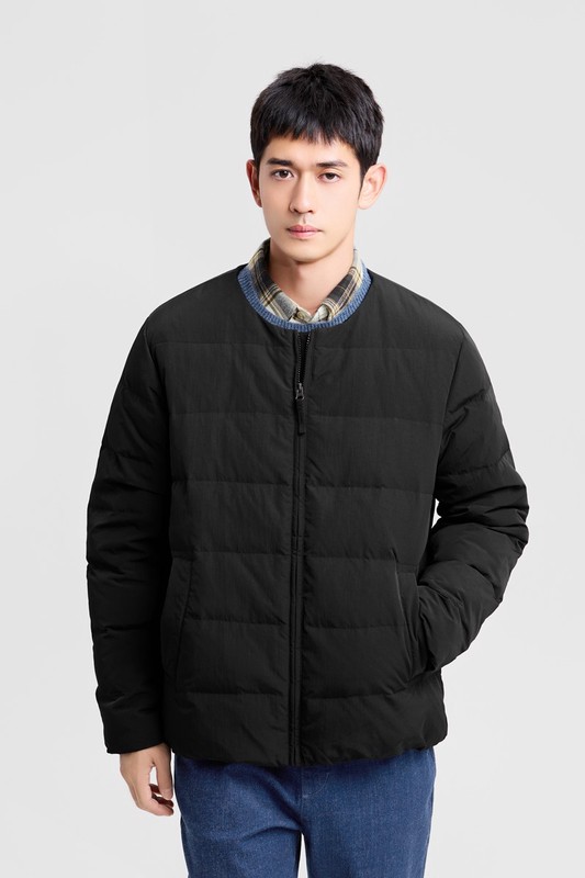 極暖羽絨無領外套-男