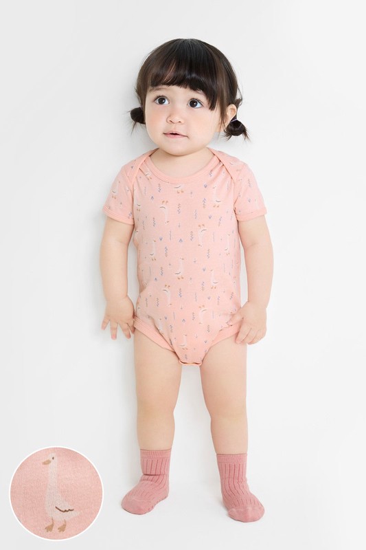 純棉羅紋動物印花包臀衣-Baby