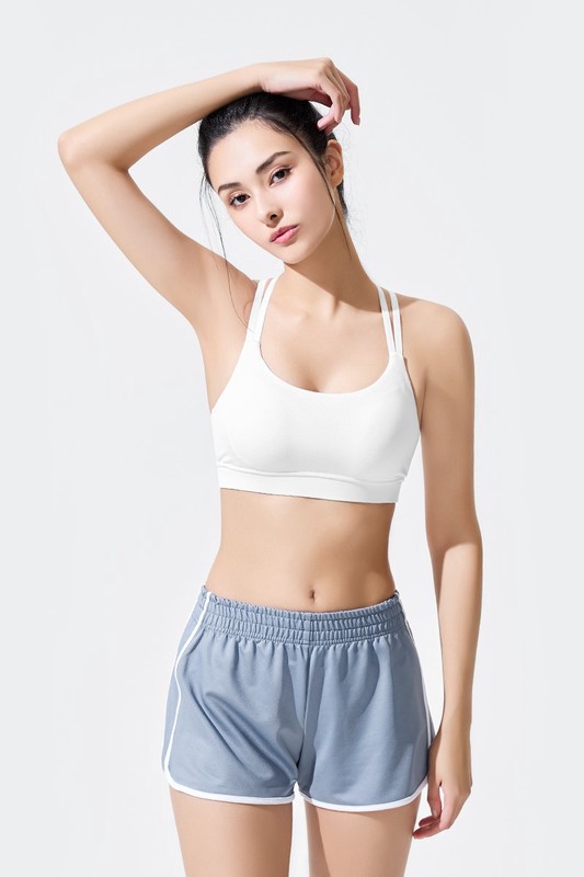 運動中度支撐交叉細肩帶Bra背心-女