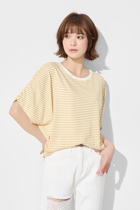 莫代爾連袖條紋上衣-女