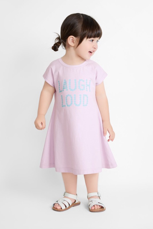 純棉文字印花洋裝-Baby