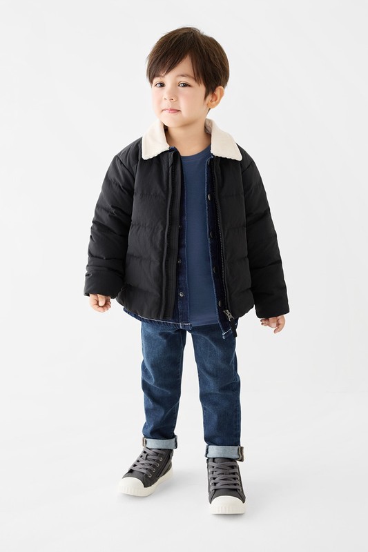 極暖羽絨無領外套-童