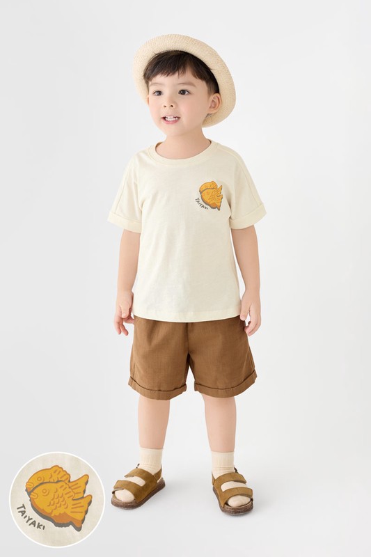 竹節棉美食印花T恤-童