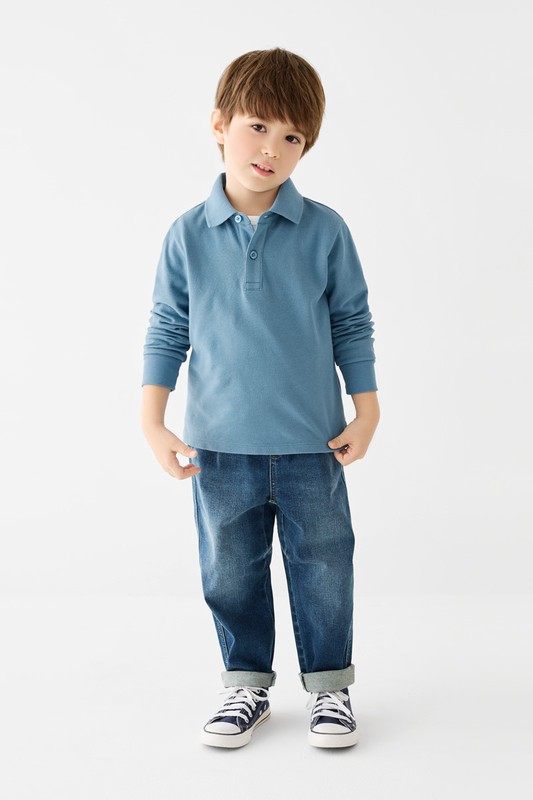 彈性牛仔錐形褲-童