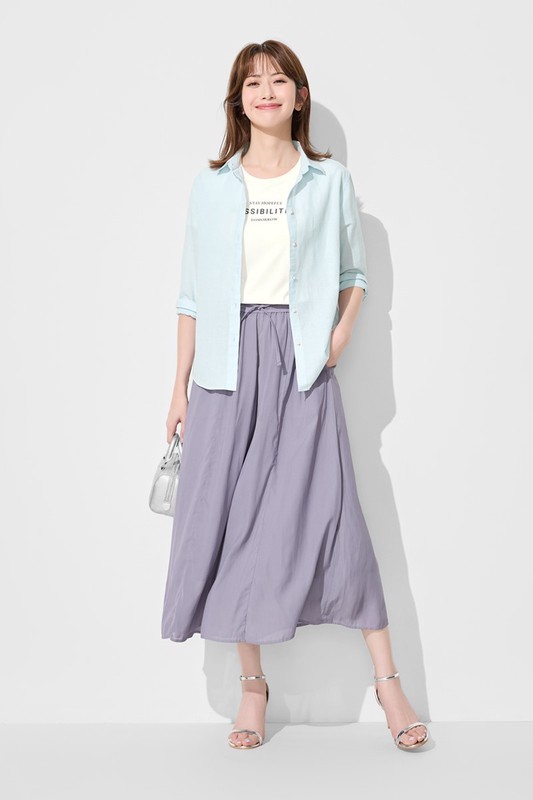 海島絲寬襬褲-女