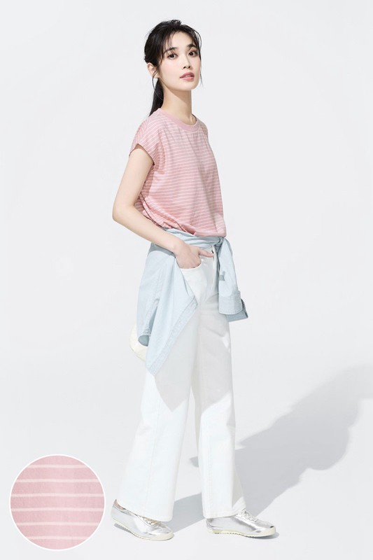 純棉寬版條紋上衣-女