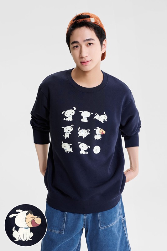 蠟筆小新毛圈印花圓領衫-02-男