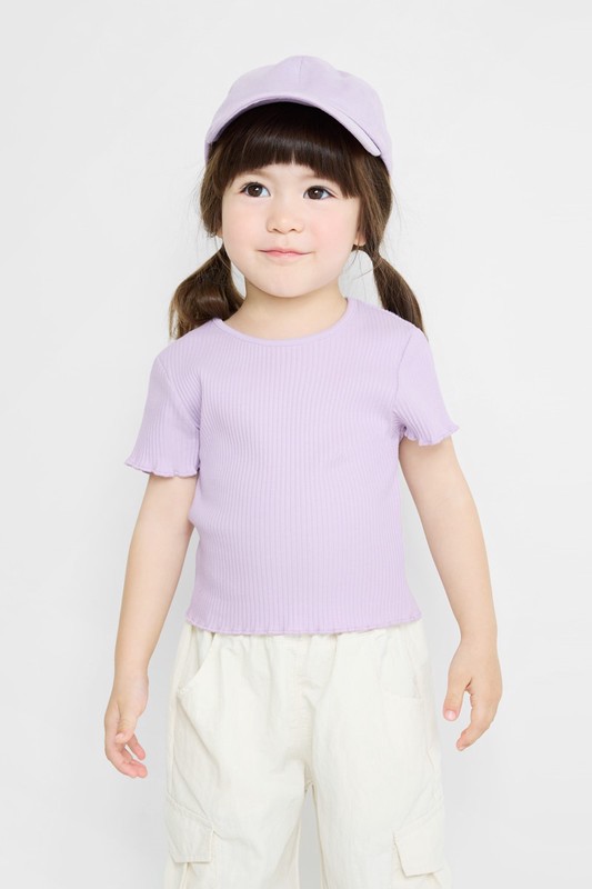 羅紋木耳邊T恤-童