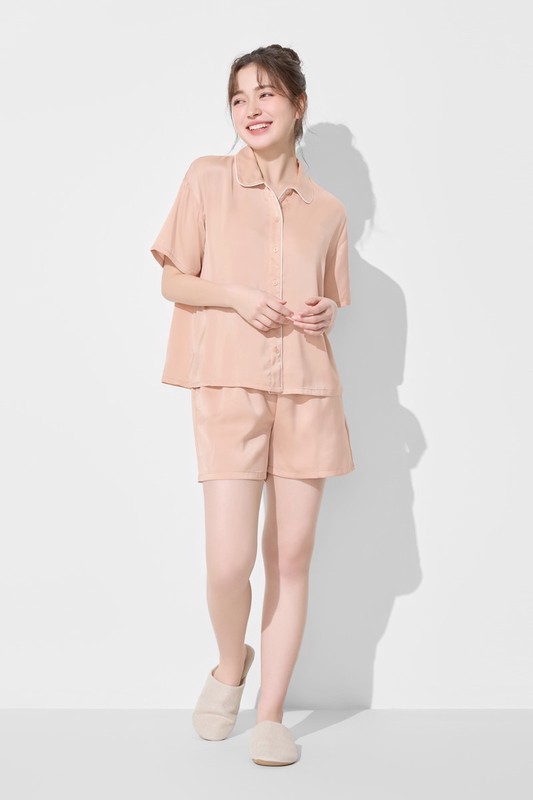 緞面寬版家居套裝-女