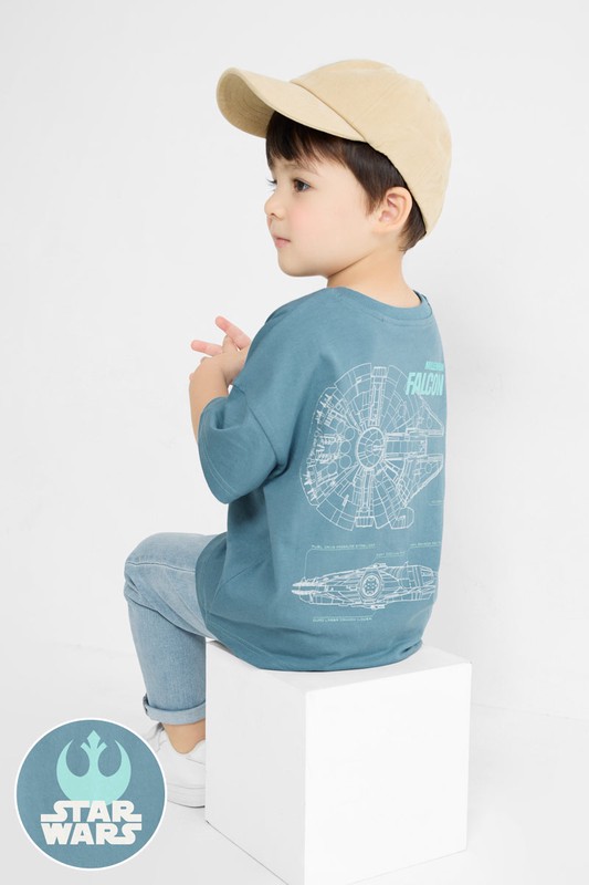 STAR WARS系列寬版印花T恤-08-童