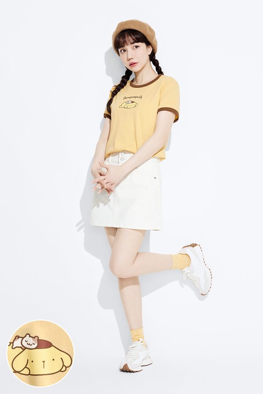 三麗鷗羅紋配色印花T恤-13-女