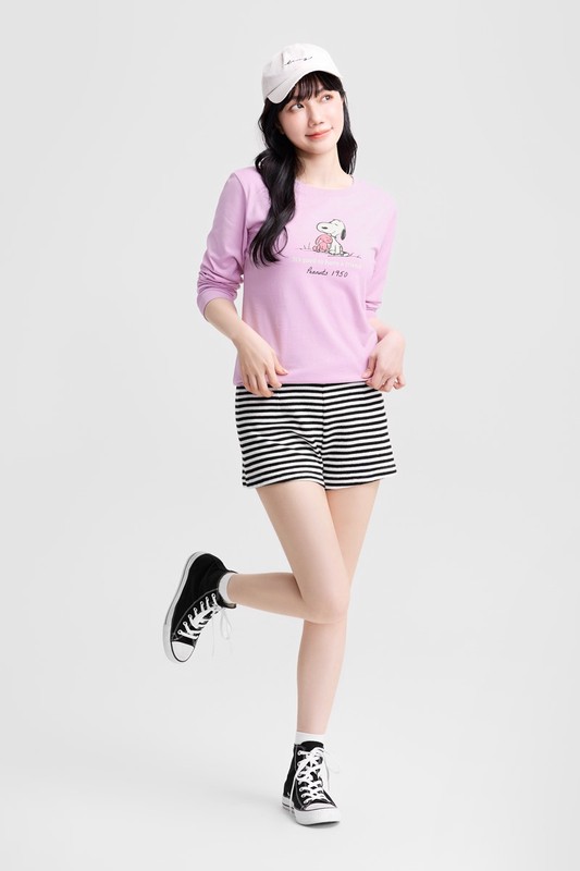 史努比系列長袖印花T恤-03-女