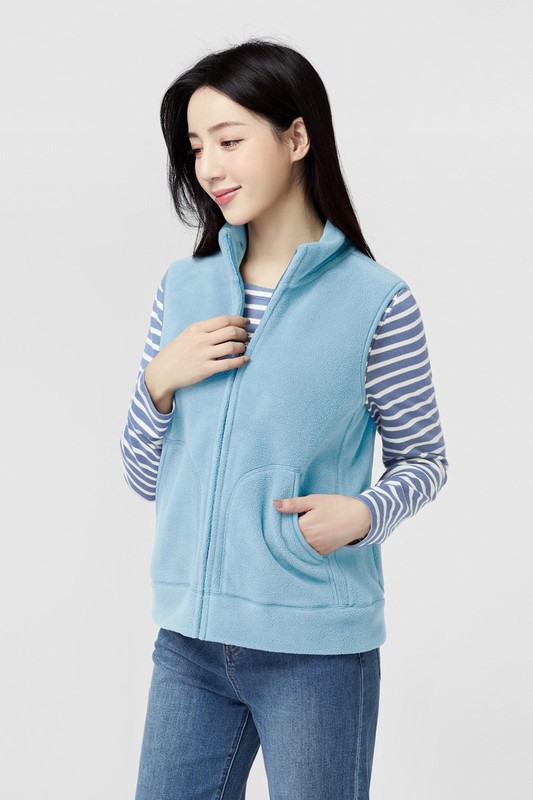 Fleece立領背心-女