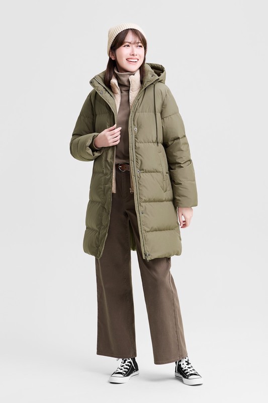極暖羽絨長版外套-女