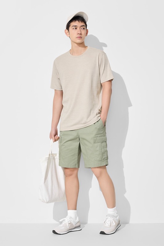 鬆緊工裝短褲-男