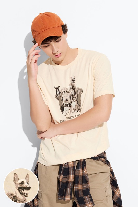 動物印花T恤-01-男