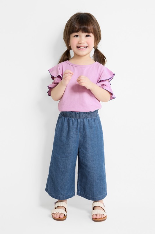 純棉荷葉造型上衣-童