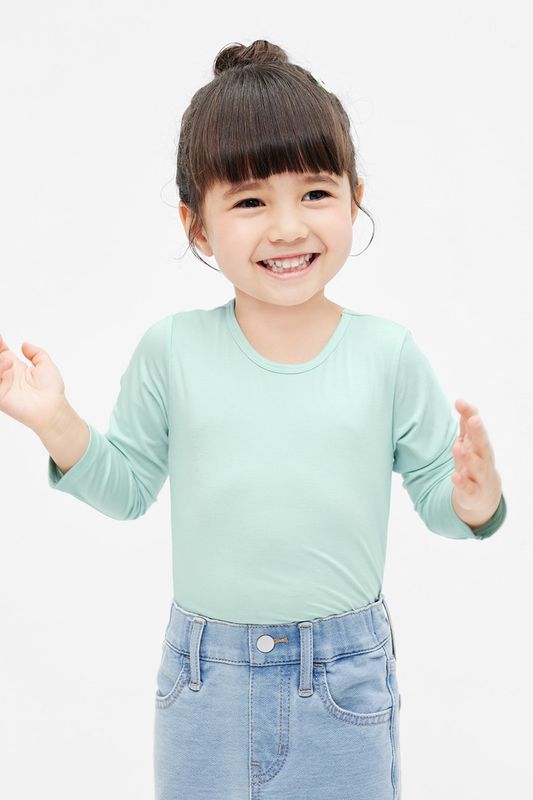 heatup圓領九分袖上衣-童