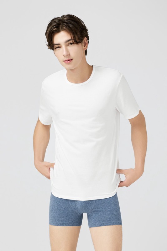 棉質中腰平口內褲-男