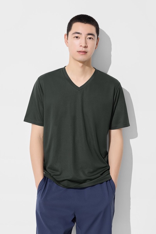 吸排V領T恤-男