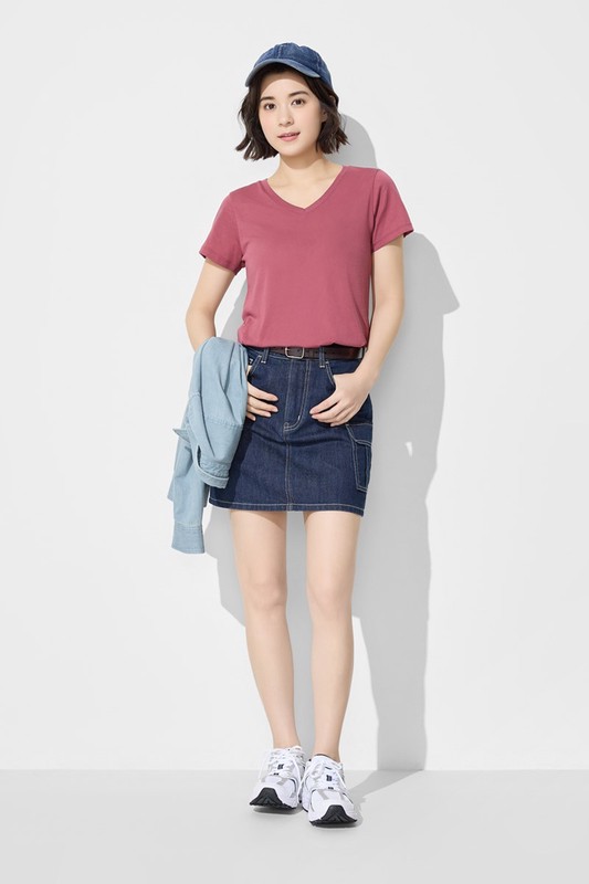 快乾棉V領T恤-女