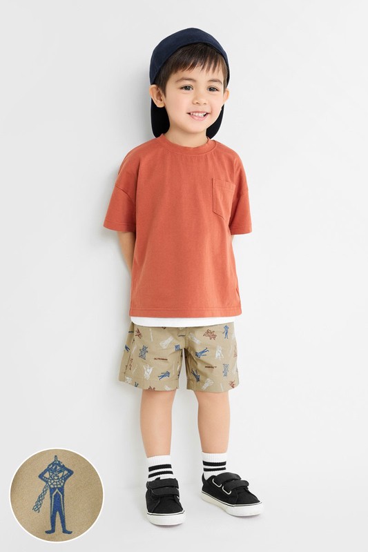 超人力霸王輕便鬆緊短褲-童