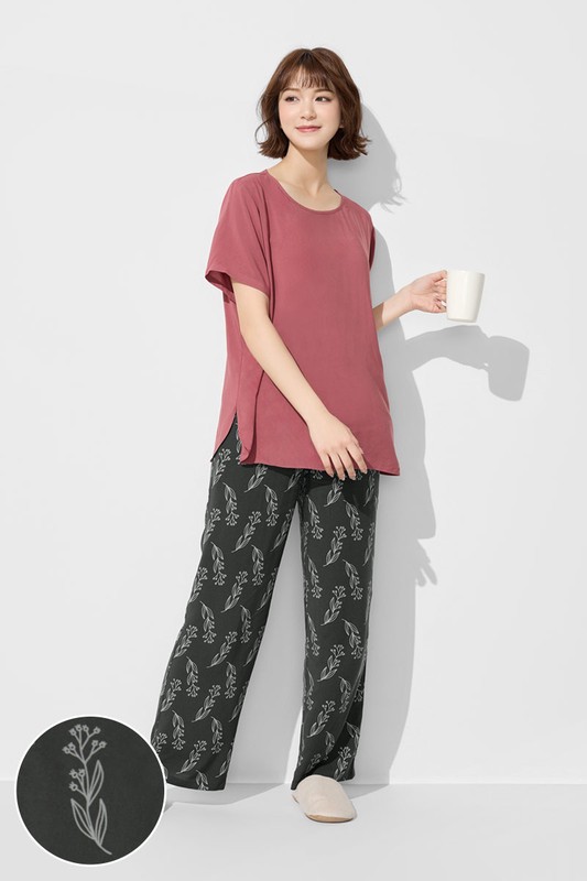 嫘縈Bra花草印花家居套裝-女