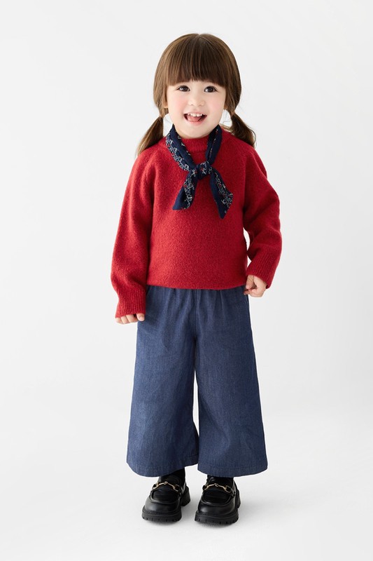 柔軟舒適圓領毛衣-童