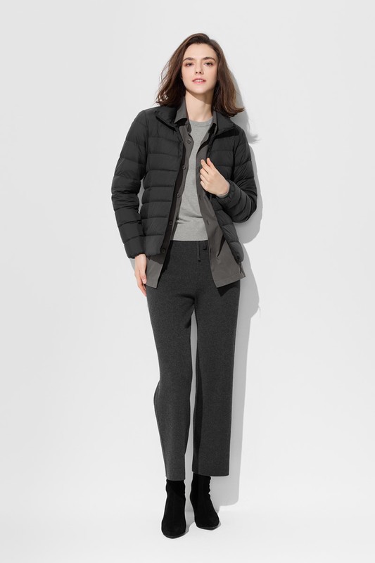 針織羅紋長褲-女