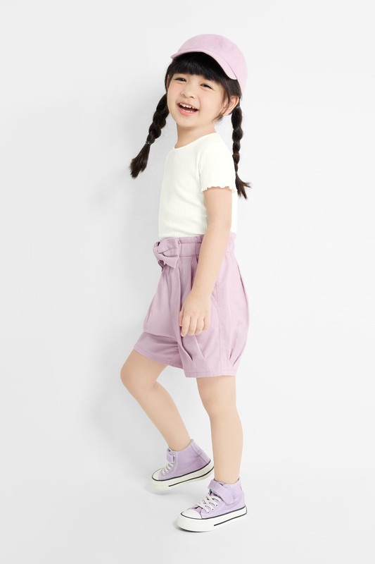 棉質蝴蝶結短褲-童