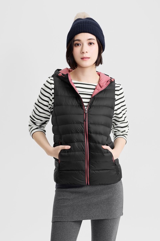 極輕羽絨玩色背心-女