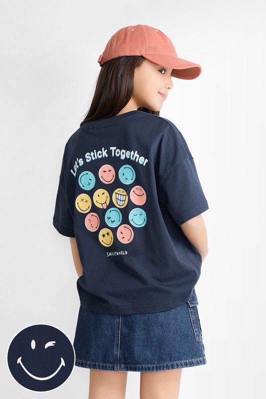 SmileyWorld®寬版印花T恤-04-童