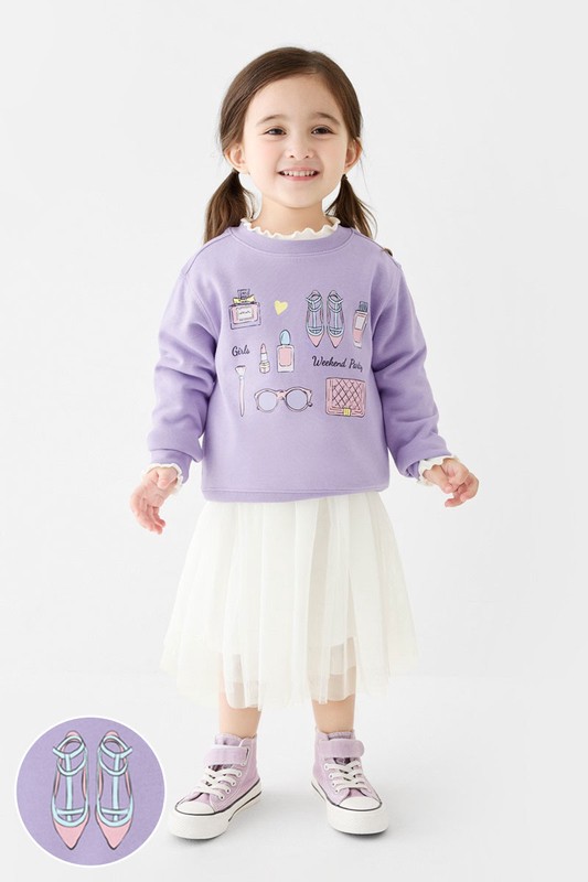 夢幻派對毛圈印花圓領衫-童