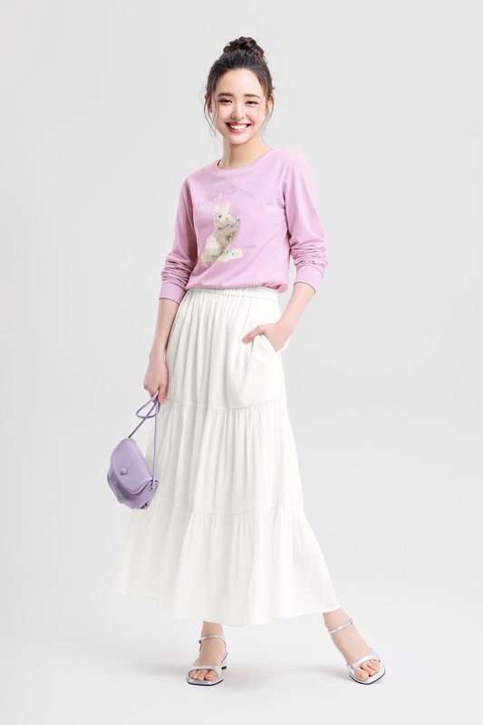 兔子長袖印花T恤-女