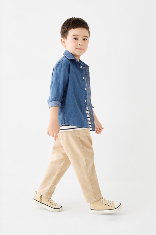 燈芯絨錐形褲-童