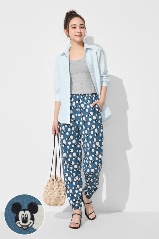 迪士尼系列竹節棉束口褲-女