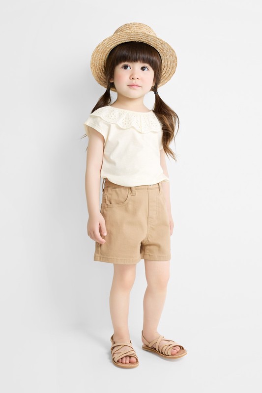 多色牛仔短褲-童