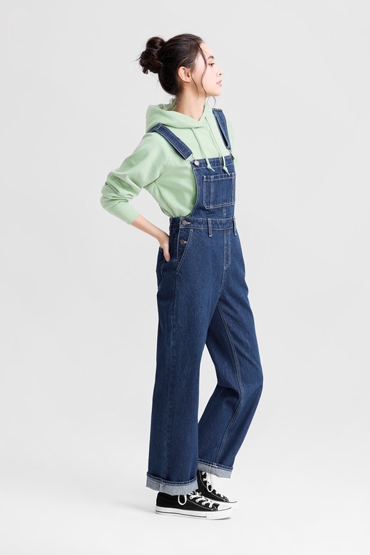 吊帶牛仔褲-女