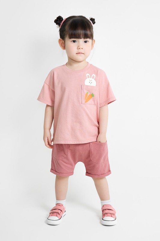 純棉口袋動物印花T恤-Baby