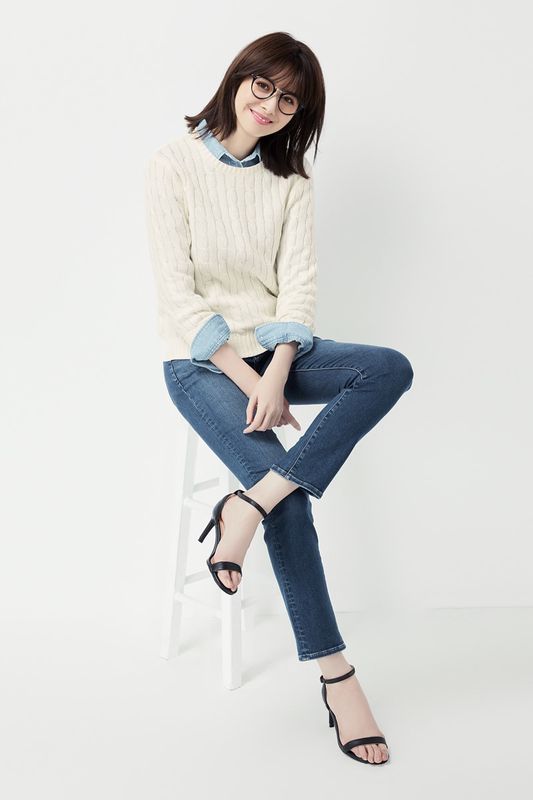 麻花圓領毛衣-女